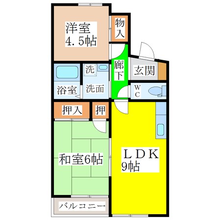 八丁牟田駅 徒歩21分 2階の物件間取画像